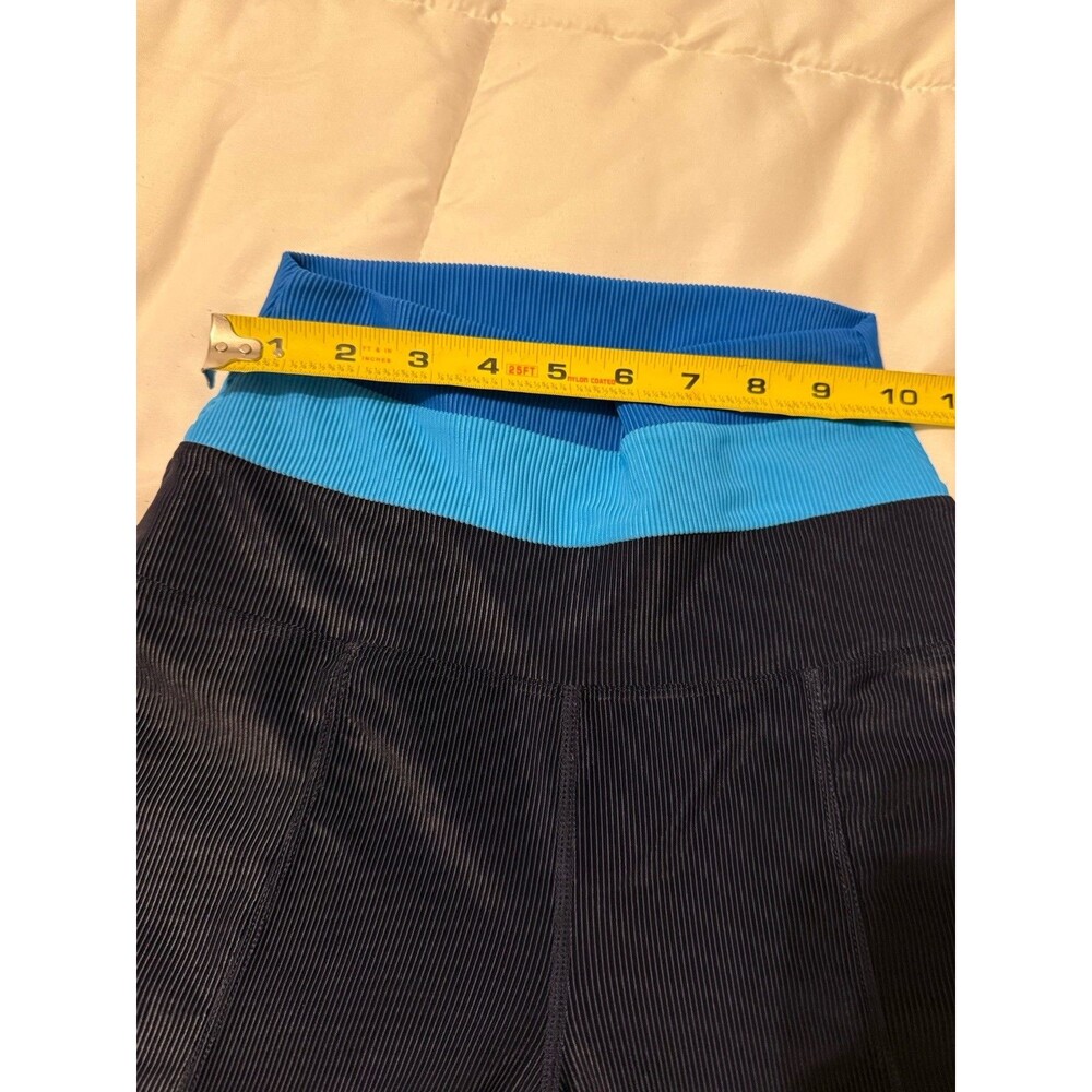 Beach Riot Amalfi Pant Stretchy Ribbed In Marine Colorblock Navy Blue Size Small - Picture 6 of 7